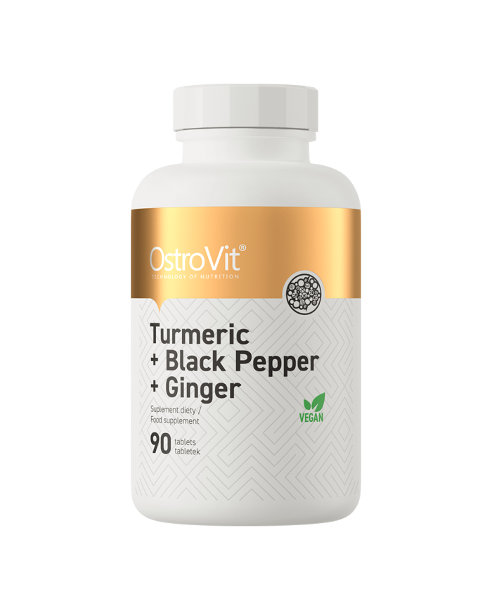 OstroVit Turmeric + Black Pepper + Ginger 90 tab – zdjęcie 3