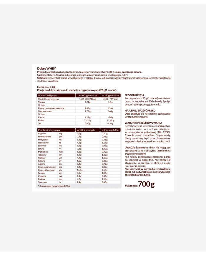 DZIK® PROTEIN SUPPLEMENT MILK BAR WILD 700g – zdjęcie 2