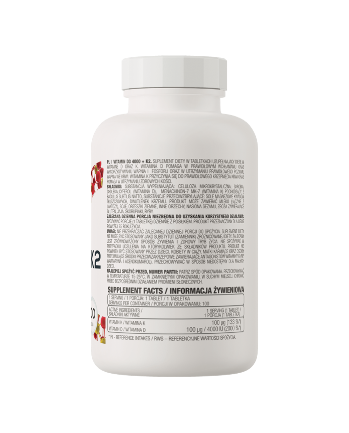 OstroVit Vitamin D3 4000 IU + K2 100  tab – zdjęcie 2