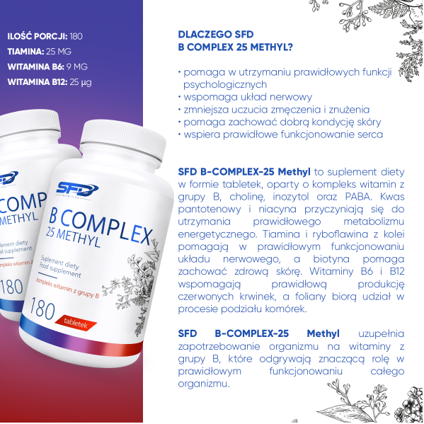 SFD B COMPLEX 25 METHYL 180 tab