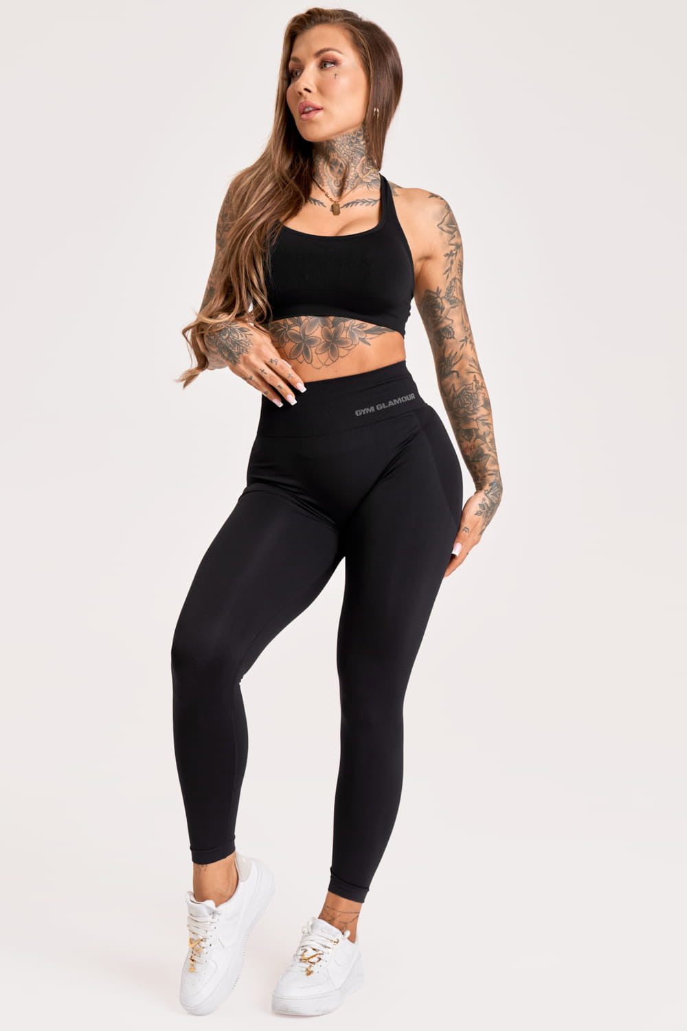 Solid black leggings
